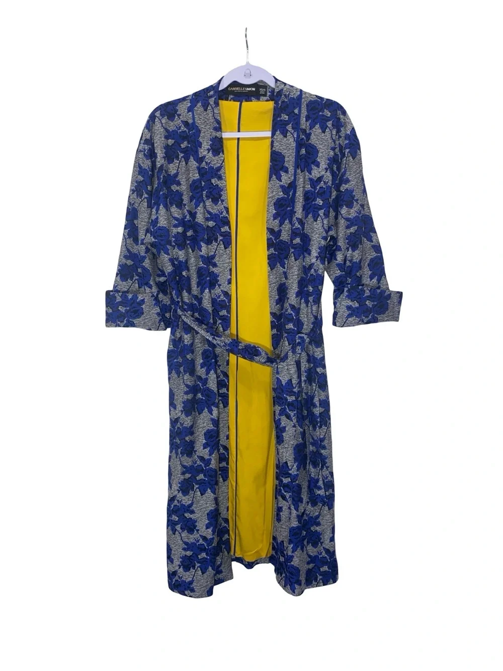Gabrielle Union Collection Blue Floral Jacquard Duster‎ Cardigan size S
